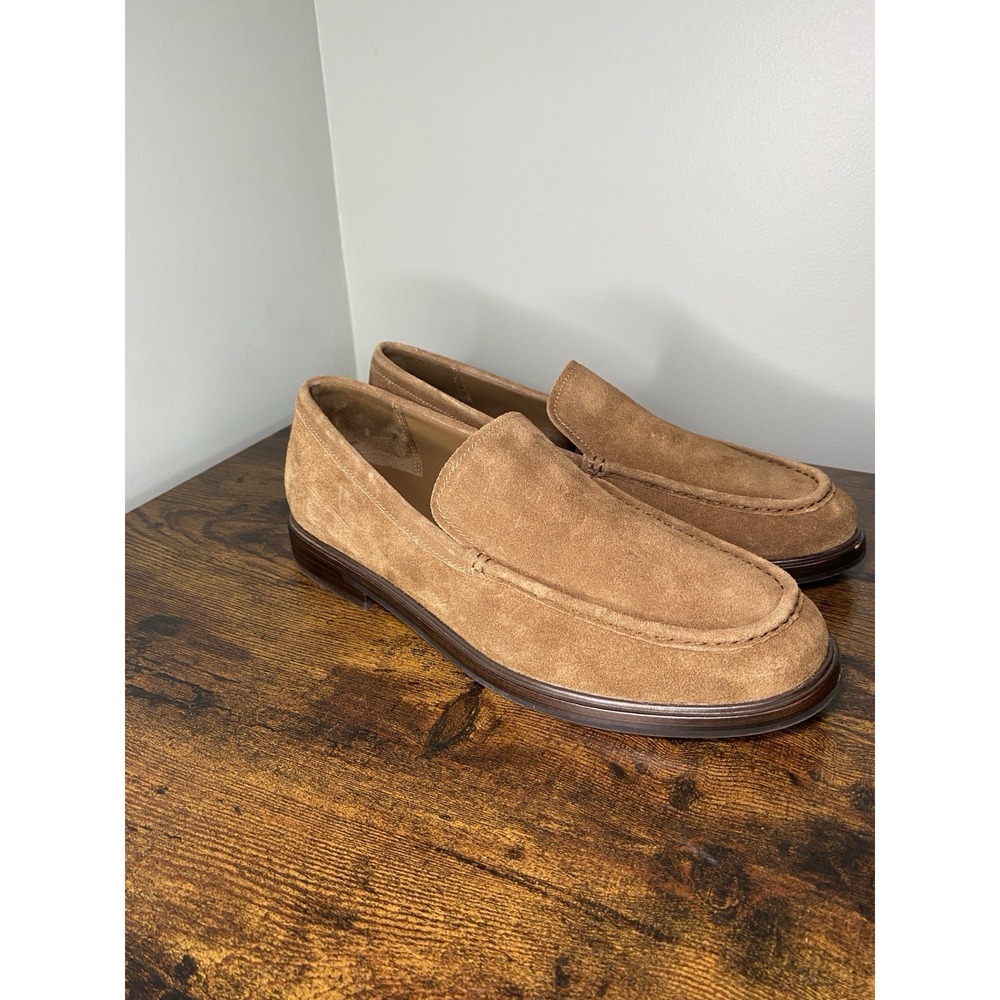 Vince Rafael Men's Dress Brown Suede Dress Loafers Shoes Size EU 44.5 US 10.5 M